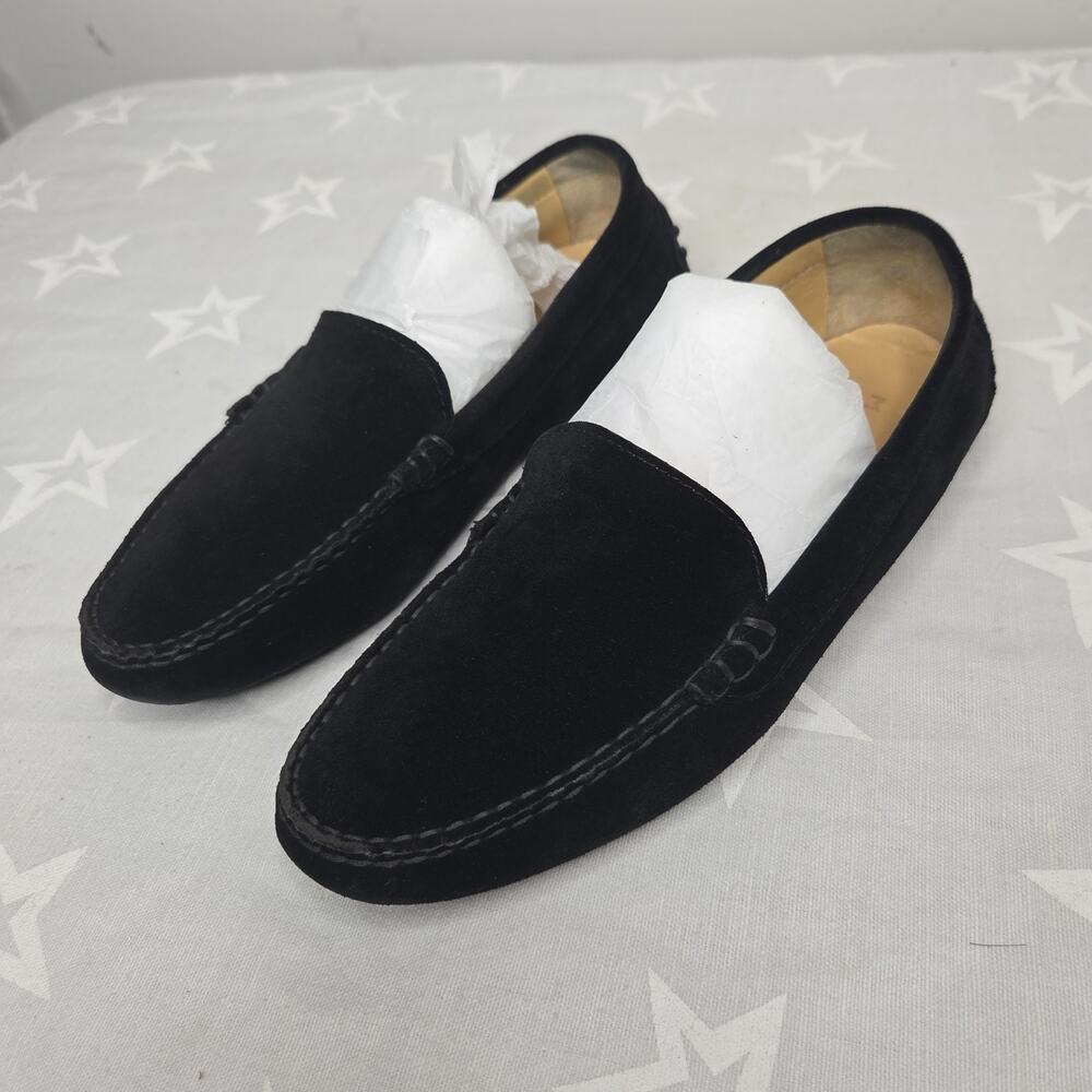 M.Gemi Women's Black Suede Driving Loafers Made in Italy Size 39.5 Slip-On 9